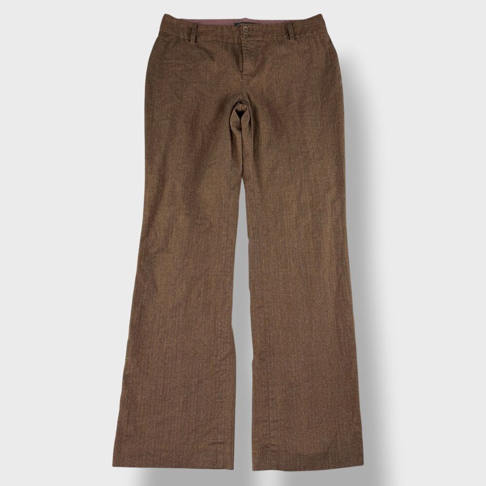 Banana Republic Brown Pinstripe Wide Leg Low Rise Pants 90s/00s Size 8 Preppy